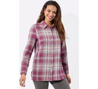 Flanellbluse CASUAL LOOKS, Damen, Gr. 50, rosa (bordeaux, steingrau, kariert), 100% Baumwolle, gemustert, kariert, mehrfarbig, Blusen (50621744-50) bordeaux, steingrau, kariert