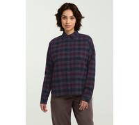 Flanellbluse JACK WOLFSKIN "BAJA FLANNEL SHIRT W", Damen, Gr. S (36), blau (check, schwarznavy), Obermaterial: 100% Baumwolle, Blusen Flanellbluse (23384049-S)