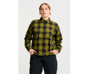 Flanellbluse JACK WOLFSKIN "BAJA FLANNEL SHIRT W", Damen, Gr. S (36), checkschwarznavy, sheerplum, Obermaterial: 100% Baumwolle, Blusen, Flanellhemd, weich, vielseitig kombinierbar (14747117-S) checks