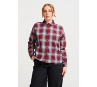 Flanellbluse JACK WOLFSKIN "BAJA FLANNEL SHIRT W", Damen, Gr. XXL (48), check, merlot, Obermaterial: 100% Baumwolle, Blusen, Flanellhemd, weich, vielseitig kombinierbar (55203720-XXL) check, merlot
