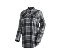 Funktionshemd MAIER SPORTS "DA-BLUSE 1/1 ARM PREDEAL 2.0 W", Damen, Gr. 38, N-Gr, grau check, Obermaterial: 57% Baumwolle, 43% Viskose, Hemden (54466224-38) grau check