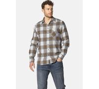 Flanellhemd BABISTA "Hemd SALTINORA", Herren, Gr. M, weit, braun (braun kariert), Obermaterial: 100% Baumwolle CO., Hemden (36077902-M) braun kariert