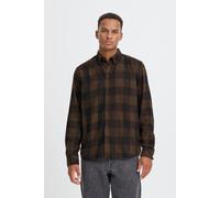 Flanellhemd BLEND "BHBUSTER SHIRT", Herren, Gr. S, N-Gr, braun (hot chocolate), Web, Obermaterial: 100% Baumwolle, kariert, regular fit normal, ohne Ausschnitt, 2-Knopf-Manschette, Hemden, Baumwolle,