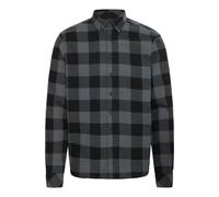 Flanellhemd BLEND "BHBUSTER SHIRT", Herren, Gr. S, N-Gr, schwarz, Web, Obermaterial: 100% Baumwolle, kariert, regular fit normal, ohne Ausschnitt, 2-Knopf-Manschette, Hemden Flanellhemd, Baumwolle, re