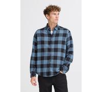 BLEND Flanellhemd Herren Regular Fit Baumwolle blau, M