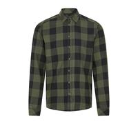 Flanellhemd BLEND "BHOrma", Herren, Gr. XL, US-Größen, thyme, Flanell, 100% Baumwolle, kariert, Basic normal, hoch geschlossener Ausschnitt, mit Knopf, Hemden, Modernes Flanellhemd mit Knopfleiste (51