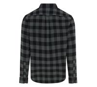 Flanellhemd BOSS ORANGE "Rickert_M", Herren, Gr. XXXL (47/48), N-Gr, schwarz-weiß (open grün377), Hemden, Regular Fit, reine Baumwolle, Logo-Stickerei (79311324-XXXL) open grün377