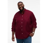 Flanellhemd "BT-FLEX FLANNEL SOLID REGULAR FIT", Herren, Gr. 5XL (66), N-Gr, rot (burgundy), Web, Obermaterial: 98% Baumwolle, 2% Elasthan, TOMMY HILFIGER BIG & TALL, regular fit normal, 1-Knopf-Mansc
