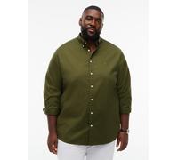 Flanellhemd "BT-FLEX FLANNEL SOLID REGULAR FIT", Herren, Gr. XXXL (60/62), N-Gr, grün (huntsman grün), Web, Obermaterial: 98% Baumwolle, 2% Elasthan, TOMMY HILFIGER BIG & TALL, regular fit normal, 1-K