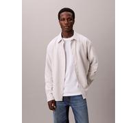 Flanellhemd CALVIN KLEIN "LS MELANGE FLANNEL EASY SHIRT", Herren, Gr. L, N-Gr, weiß (harbor mist), Web, Obermaterial: 100% Baumwolle, unifarben, regular fit normal, Rundhals, eingesetzt gerader Abschl