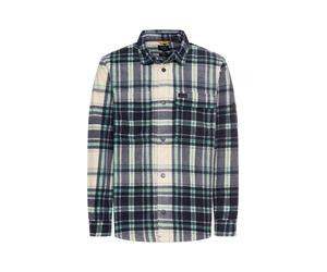 Flanellhemd CAMEL ACTIVE, Herren, Gr. XL, N-Gr, fir grün, Flanell, Obermaterial: 100% Polyester, kariert, weit normal, 1-Knopf-Manschette, Hemden, Oversized (64318309-XL) fir grün