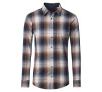 Flanellhemd CASAMODA "CASAMODA Flanellhemd kariert", Herren, Gr. XL, Normalgrößen, bunt (dunkelorange), 100% Baumwolle, kariert, lässig geschnitten, Hemden (36542855-XL) dunkelorange