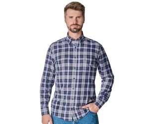Flanellhemd CASAMODA "CASAMODA Flanellhemd kariert", Herren, Gr. XXL, Normalgrößen, blau, 100% Baumwolle, kariert, lässig geschnitten, Hemden (47402621-XXL) blau