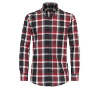 Flanellhemd CASAMODA "CASAMODA Flanellhemd Langarm kariert", Herren, Gr. 3XL, Normalgrößen, rot (mittelrot), 100% Baumwolle, kariert, comfort fit, Hemden (40687740-XXXL) mittelrot