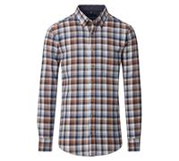 Flanellhemd CASAMODA "CASAMODA Flanellhemd Langarm kariert", Herren, Gr. 5XL, Normalgrößen, braun (blau), 100% Baumwolle, kariert, comfort fit, Hemden (50518836-5XL) blau