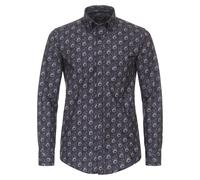 Flanellhemd CASAMODA "CASAMODA Flanellhemd Print", Herren, Gr. M, Normalgrößen, blau (grünblau), 100% Baumwolle, bedruckt, lässig geschnitten, Hemden (20309861-M) grünblau