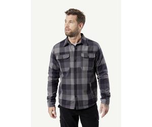 Flanellhemd HERO BY JOHN MEDOOX "JORIS Karohemd Overshirt", Herren, Gr. 3XL, US-Größen, grau (anthra check), Flanell, 65% Polyester, 35% Viskose, regular fit, Hemden, Regular Fit Casual Funktionsmater