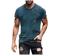 Flanellhemd Herren Shapewear Herren Herren Hemd Schwarz MäNner Retro Bedrucktes Shirt Rundhals Kurzarm Basic Sportshirts Sommer Casual Slim Tops LäSsig Weiß Tshirt Herren (Navy, XL)