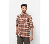 Jack Wolfskin Langarmhemd Bergweg Shirt mit Brusttasche (Flanellhemd, Bio-Baumwolle) rot/braun Herren, Größe S