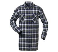 Flanellhemd Webflanell Extralang 105 cm Rückenlänge (XL, Marine/grün/weiß)