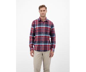 Flanellhemd LERROS "Modisches Karohemd aus Flanell", Herren, Gr. XXL, Normalgrößen, maple rot, 100% Baumwolle, Hemden (34826120-XXL) maple rot