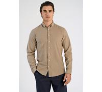Flanellhemd LINDBERGH "Flanellhemd (Langarm) Relaxed Fit", Herren, Gr. L, Normalgrößen, braun (mid braun), Obermaterial: 100% Baumwolle, Hemden (91410907-L) mid braun