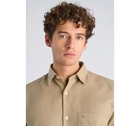 Flanellhemd LINDBERGH "Freizeithemd Regular Fit", Herren, Gr. S, Normalgrößen, sand, Obermaterial: 70% Baumwolle, 30% Polyester, Hemden (79899542-S) sand