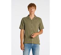 Flanellhemd LINDBERGH "Freizeithemd Relaxed Fit", Herren, Gr. L, Normalgrößen, grün (dk dusty olive), Obermaterial: 84% Baumwolle, 16% Viskose, Hemden (14333110-L) dk dusty olive