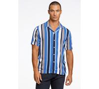 Flanellhemd LINDBERGH "Freizeithemd Relaxed Fit", Herren, Gr. M, Normalgrößen, blau (bright blau), Obermaterial: 100% Viskose, Hemden (88496548-M) bright blau