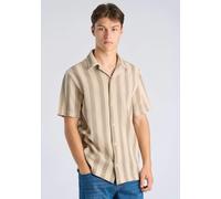 Flanellhemd LINDBERGH "Freizeithemd Relaxed Fit", Herren, Gr. M, Normalgrößen, stone, Obermaterial: 55% Baumwolle, 45% Polyester, Hemden (15563743-M) stone