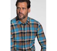 Flanellhemd MAN'S WORLD, Herren, Gr. L (41/42), N-Gr, blau (blau braun), Flanell, Obermaterial: 100% Baumwolle, kariert, normal, 2-Knopf-Manschette, Hemden, mit 2 Brusttaschen (50421342-L) blau braun
