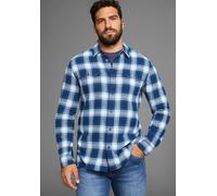 Flanellhemd MAN'S WORLD, Herren, Gr. XXL (45/46), N-Gr, blau (blau kariert), Obermaterial: 100% Baumwolle, kariert, regular fit, Hemden, mit Brusttaschen, Topseller (92105409-XXL) blau kariert