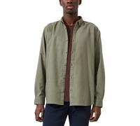 Flanellhemd QS, Herren, Gr. L, N-Gr, grau, Flanell, Obermaterial: 100% Baumwolle, regular fit normal, 2-Knopf-Manschette, Hemden, Button-down-Kragen, Regular fit (99147313-L) grau