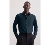 Flanellhemd SEIDENSTICKER, Herren, Gr. M (40), normale Ärmellängen, blau (dunkelblau), 100% Baumwolle, Hahnentrittmuster, slim fit, 2-Knopf-Manschette, Hemden, Slim 1/1 Kentkragen Pepita (17743245-40)