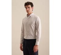 Seidensticker Flanellhemd Herren Regular Fit Baumwolle beige, 38