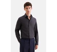 Flanellhemd SEIDENSTICKER "Schwarze Rose", Herren, Gr. L (41), normale Ärmellängen, grau, 100% Baumwolle, unifarben, slim fit, 2-Knopf-Manschette, Hemden, Slim 1/1 Kentkragen Uni (96400804-41) grau