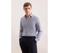 Flanellhemd SEIDENSTICKER "Schwarze Rose", Herren, Gr. L (42), normale Ärmellängen, dunkelblau, 100% Baumwolle, kariert, slim fit, 2-Knopf-Manschette, Hemden, Slim 1/1 Kentkragen Karo (28471435-42) du