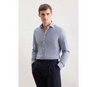 Flanellhemd SEIDENSTICKER "Schwarze Rose", Herren, Gr. L (42), normale Ärmellängen, dunkelblau, 100% Baumwolle, kariert, slim fit, 2-Knopf-Manschette, Hemden, Slim 1/1 Kentkragen Karo (28471435-42) du