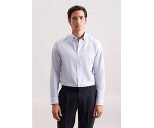 Flanellhemd SEIDENSTICKER "Schwarze Rose", Herren, Gr. M (40), normale Ärmellängen, blau, 100% Baumwolle, kariert, slim fit, 2-Knopf-Manschette, Hemden, Slim 1/1 Button-Down-Kragen Karo (49932133-40) 