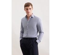 Flanellhemd SEIDENSTICKER "Schwarze Rose", Herren, Gr. M (40), normale Ärmellängen, dunkelblau, 100% Baumwolle, kariert, tailored fit, 2-Knopf-Manschette, Hemden, Shaped 1/1 Kentkragen Karo (61077566-