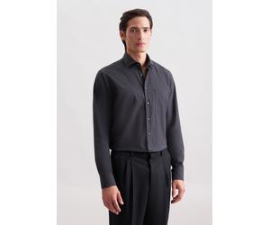 Flanellhemd SEIDENSTICKER "Schwarze Rose", Herren, Gr. XL (43), normale Ärmellängen, dunkelgrau, 100% Baumwolle, unifarben, regular fit, 2-Knopf-Manschette, Hemden, Regular 1/1 Kentkragen Uni (3775204