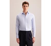 Flanellhemd SEIDENSTICKER "Schwarze Rose", Herren, Gr. XL (44), normale Ärmellängen, blau, 100% Baumwolle, kariert, tailored fit, 2-Knopf-Manschette, Hemden, Shaped 1/1 Kentkragen Karo (91363144-44) b