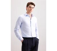 Flanellhemd SEIDENSTICKER "Schwarze Rose", Herren, Gr. XL (44), normale Ärmellängen, blau, 100% Baumwolle, Strukturmuster, unifarben, slim fit, 2-Knopf-Manschette, Hemden, Slim 1/1 Kentkragen Struktur