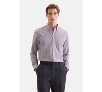 Flanellhemd SEIDENSTICKER "Schwarze Rose", Herren, Gr. XXL (45), normale Ärmellängen, braun (weinrot), Hemden, Regular 1/1 Button-Down-Kragen Karo (94411457-45) weinrot