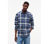 Flanellhemd TOMMY JEANS "REGULAR FLANNEL CHECK SHIRT", Herren, Gr. XXXL (60/62), N-Gr, blau (basic navy check), Web, Obermaterial: 100% Baumwolle, kariert, regular fit normal, Rundhals, eingesetzt Man