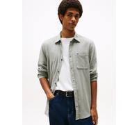 Flanellhemd TOMMY JEANS "TJM FLANNEL", Herren, Gr. L (52), N-Gr, grau (pewter grün), Flanell, Obermaterial: 100% Baumwolle, regular fit, 2-Knopf-Manschette, Hemden, regular fit, Langarmhemd, halbgespr