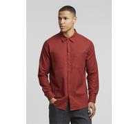 Flanellhemd URBAN CLASSICS "Urban Classics Herren Flanell Shirt", Herren, Gr. L, US-Größen, schwarzrust, 100% Baumwolle, unifarben, normal, amerikanischer Ausschnitt, Hemden Flanellhemd (75076510-L)