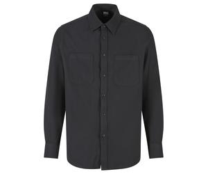 Flanellhemd URBAN CLASSICS "Urban Classics Herren Flanell Shirt", Herren, Gr. XL, US-Größen, schwarz, 100% Baumwolle, unifarben, normal, Hemden (73772343-XL) schwarz
