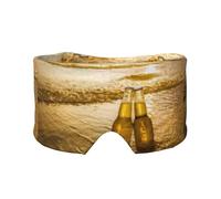 Flaschen Bier Strand Sonnenuntergang Zeit gedruckt, Vollständige Augenabdeckungen, lichtblockierende Augenmaske, Schlafaugen- und Ohrenschützer