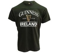 Flaschengrünes Guinness-T-Shirt mit Ireland EST. 1759-Design und goldener Harfe-Grün-S
